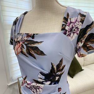 ASOS City Goddess Square Neck Cap Sleeve MIDI Dress